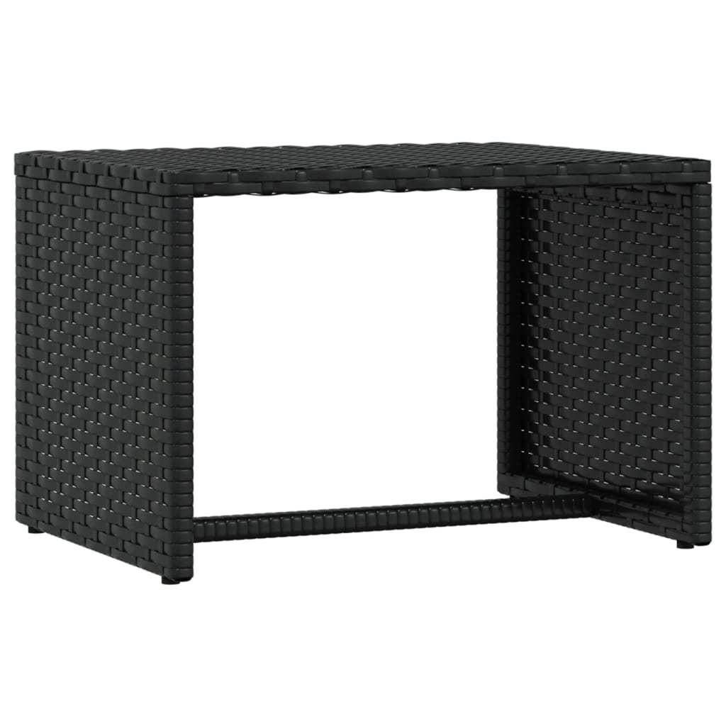Espreguiçadeira 1 peça com mesa de vime sintético preto