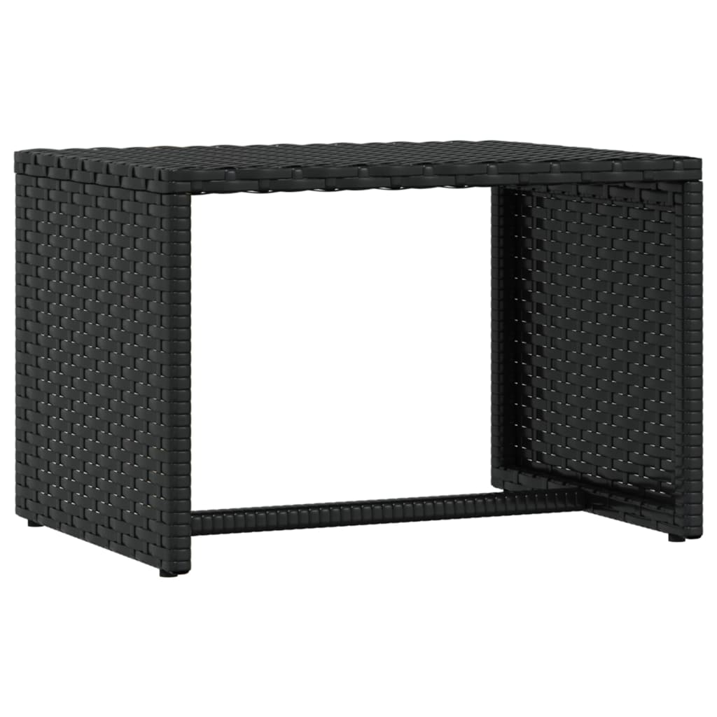 Sun loungers with table 2 pcs black PE rattan