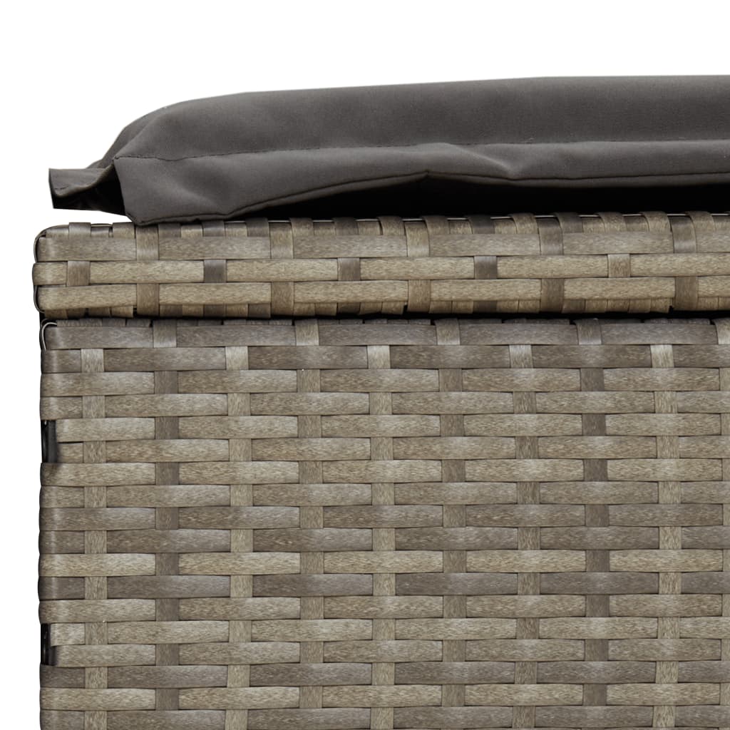 Sun lounger with round roof for 2 people in grey poly wicker