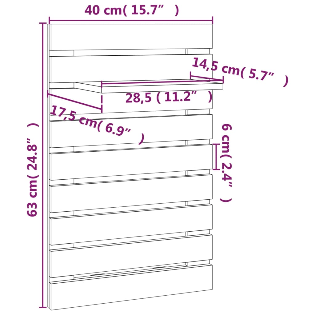 Wall Mount Shelves 2 pcs Solid Pine