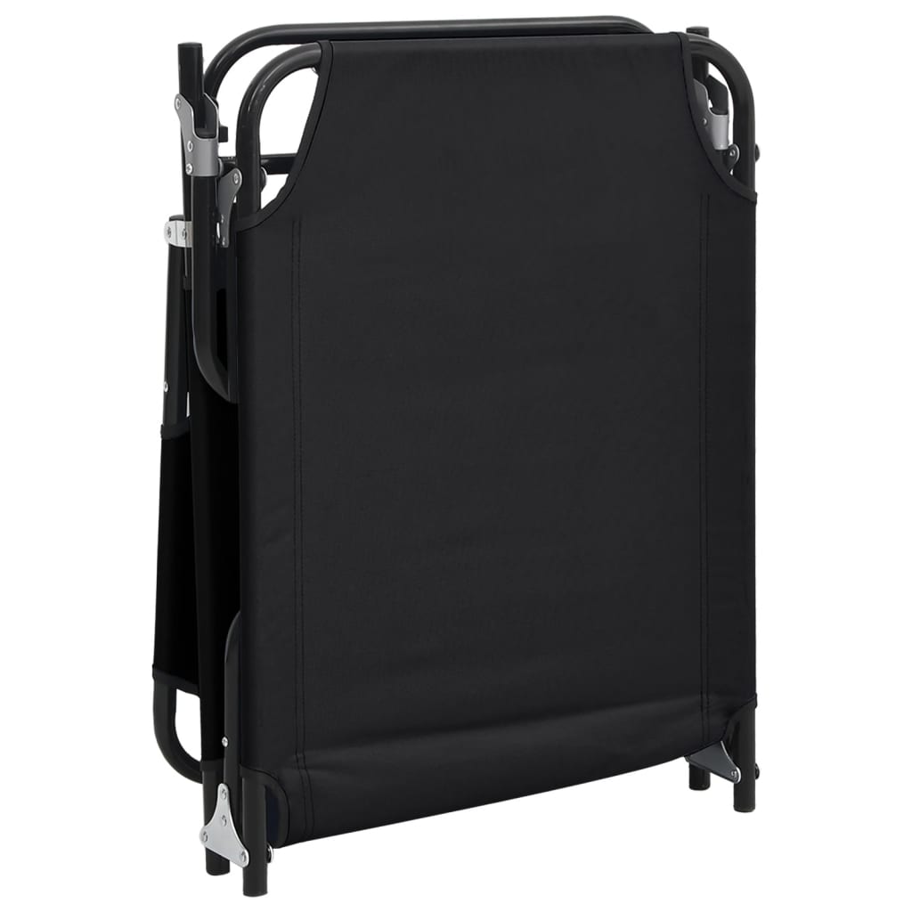 Folding sun lounger oxford fabric/black powder coated steel