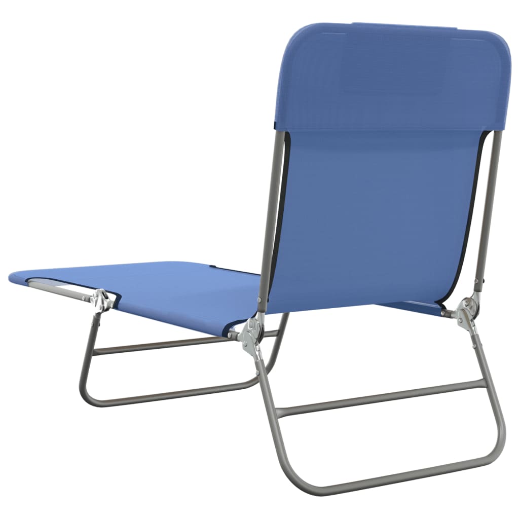 Folding sun loungers 2 pcs textilene and steel blue