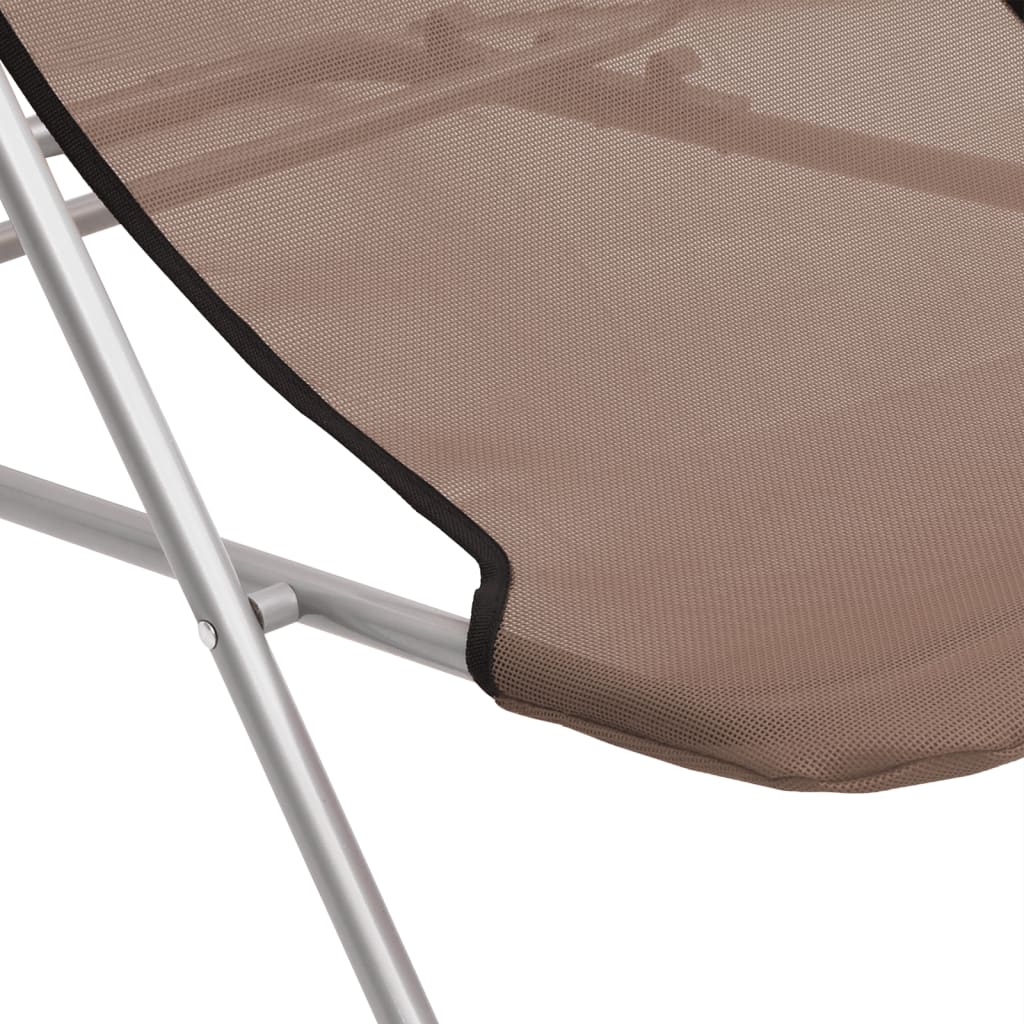 Folding beach chairs 2pcs textilene/steel powder coated brown