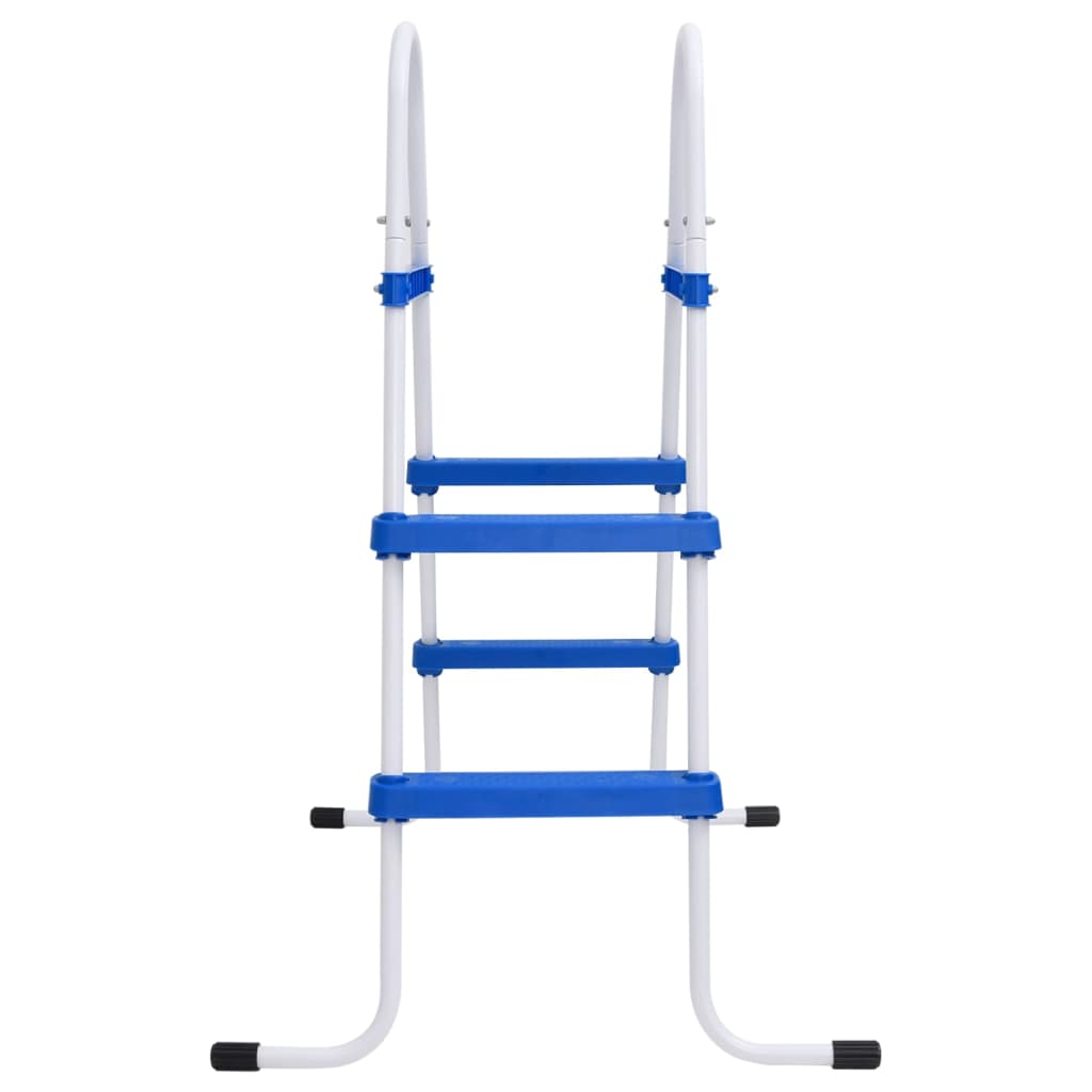 Escada para piscina 84 cm aço azul e branco