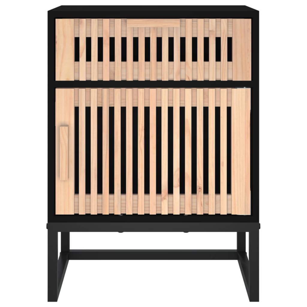 Bedside table 40x30x55.5 cm wood/black iron derivatives