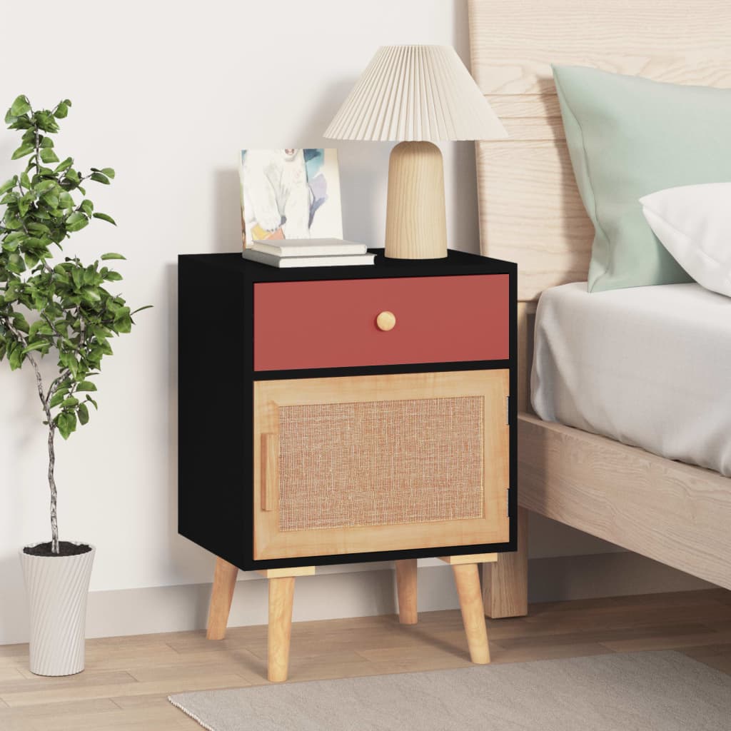 Bedside tables 2 pcs 40x30x55 cm wood derivatives black