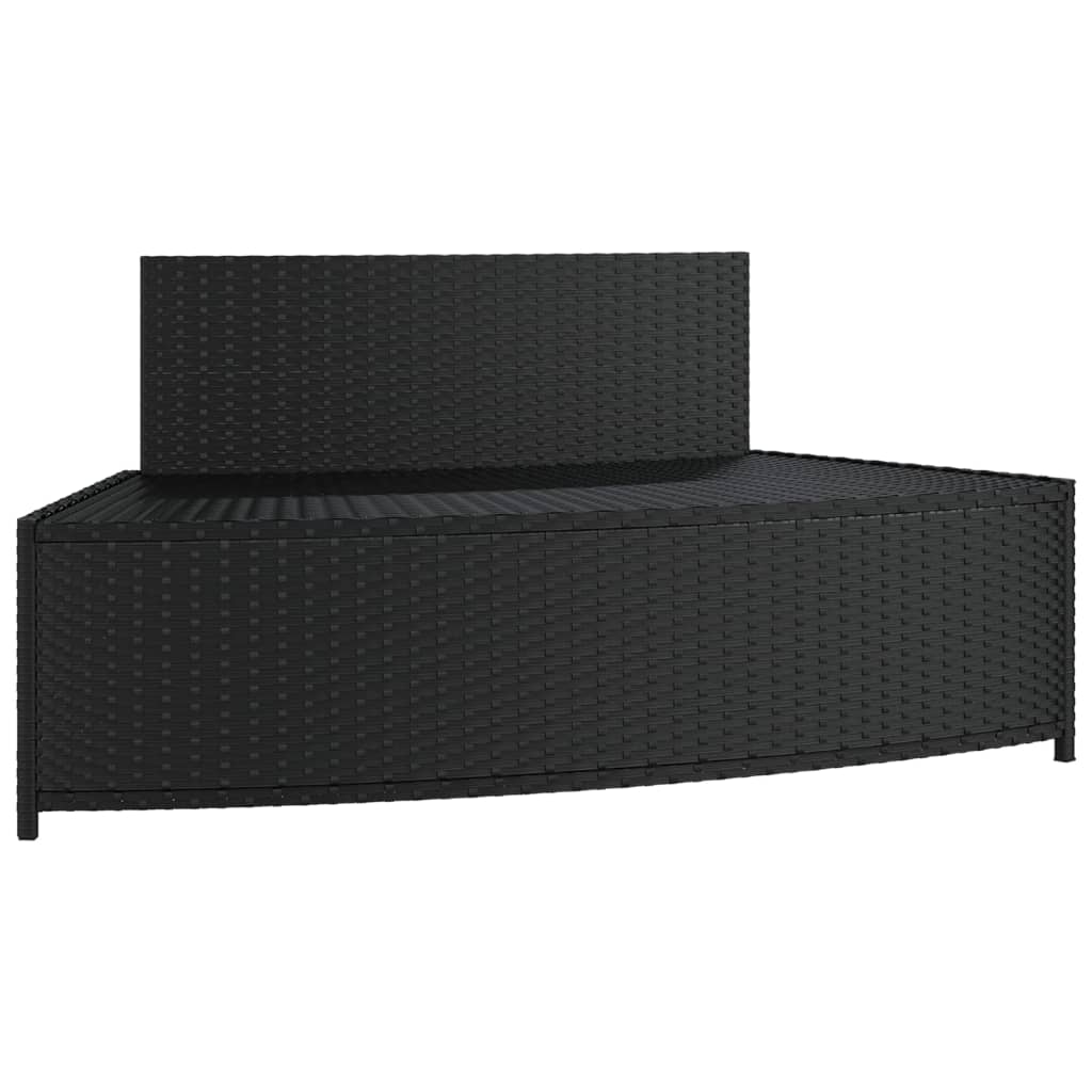 Spa benches with cushions 2 pcs black poly rattan