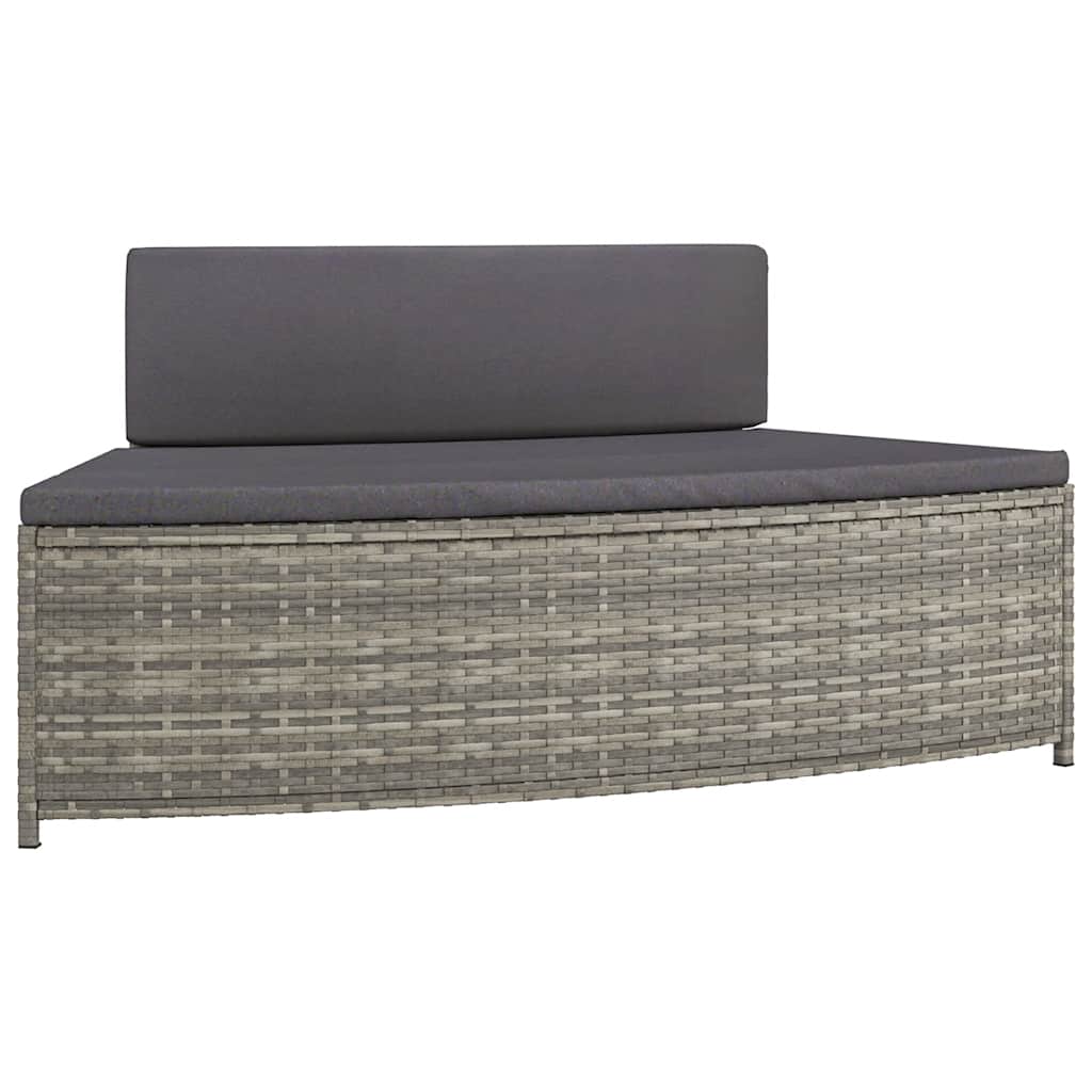 Spa benches with cushions 2 pcs PE rattan grey