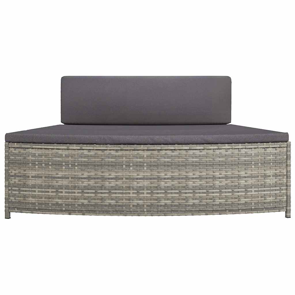 Spa benches with cushions 2 pcs PE rattan grey