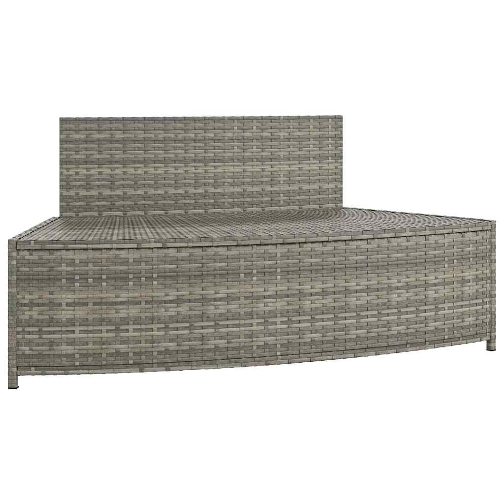 Spa benches with cushions 2 pcs PE rattan grey