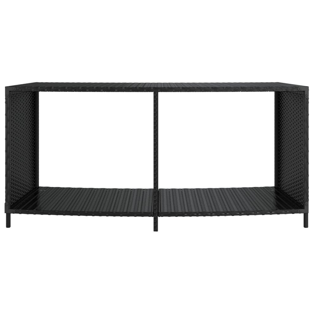 Storage shelves 2 pcs PE rattan black