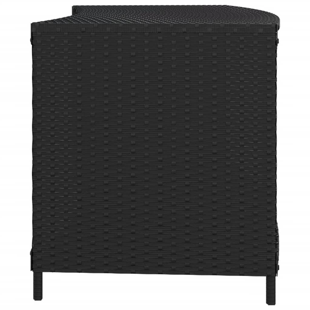 Storage shelves 2 pcs PE rattan black