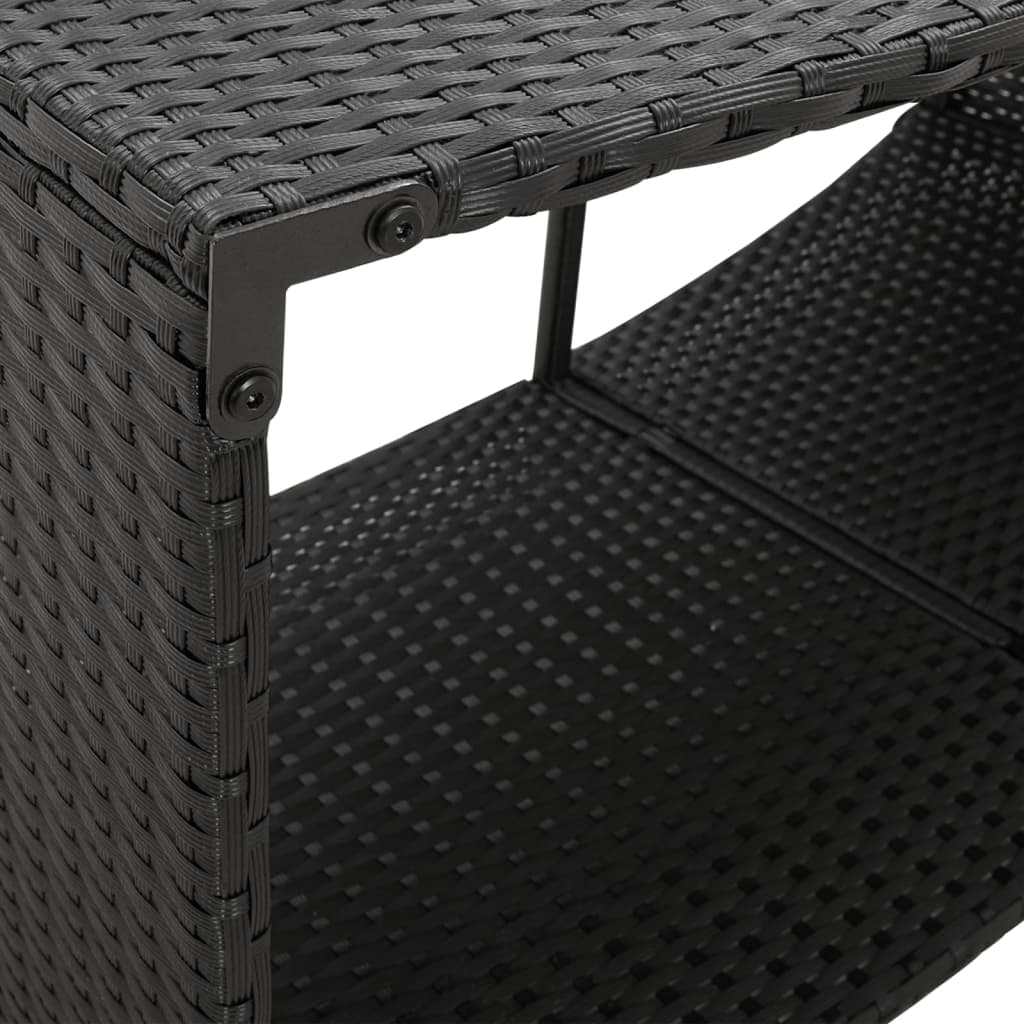 Storage shelves 2 pcs PE rattan black