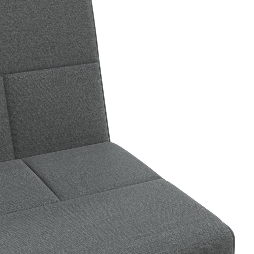 Sofá-cama com suportes para copos tecido cinzento-escuro