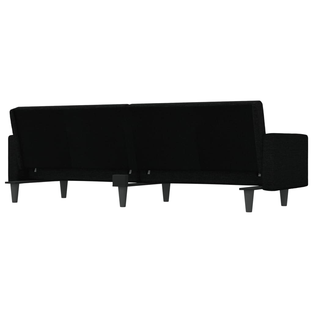 Sofá-cama com almofadões tecido preto