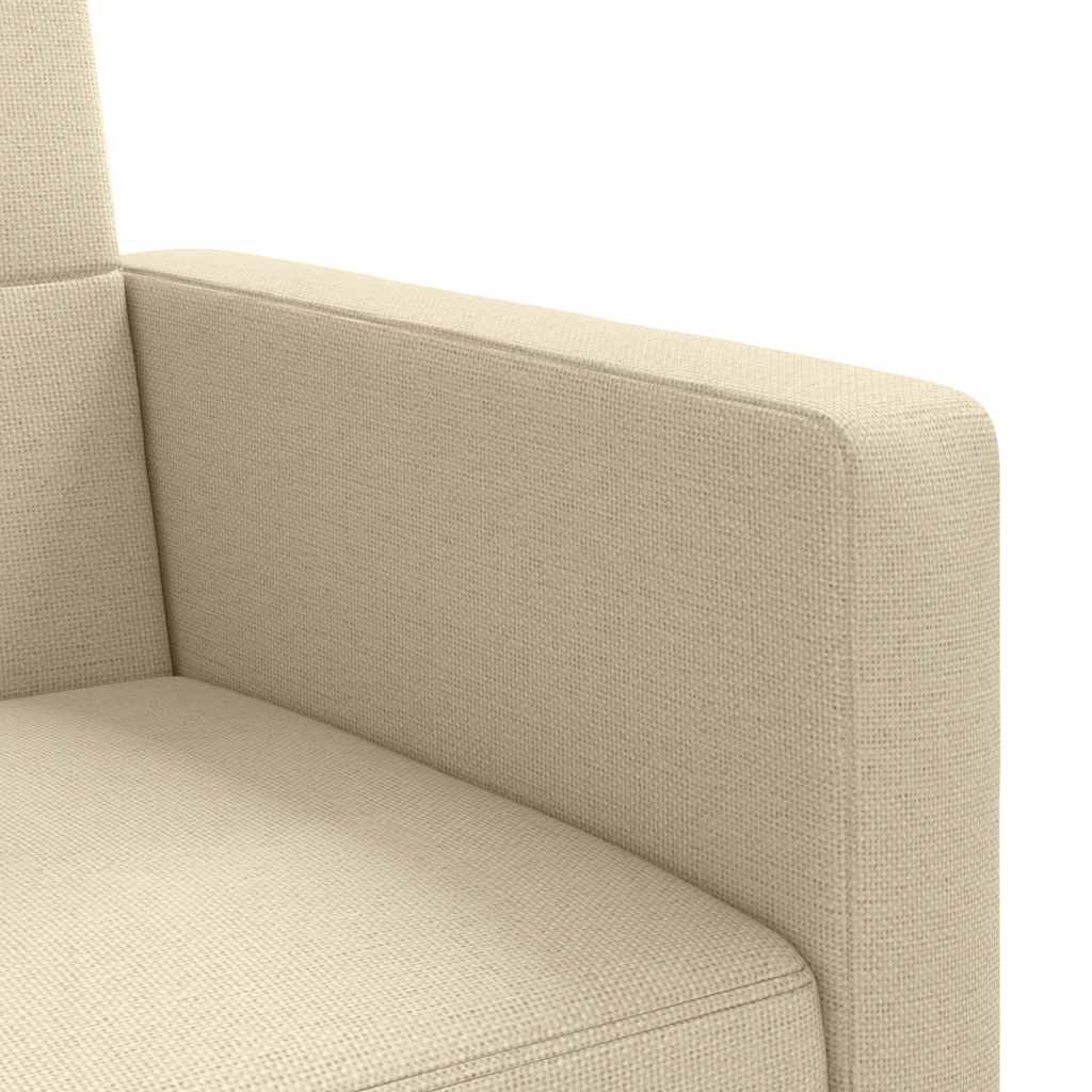 Sofá-cama com almofadões tecido cor creme