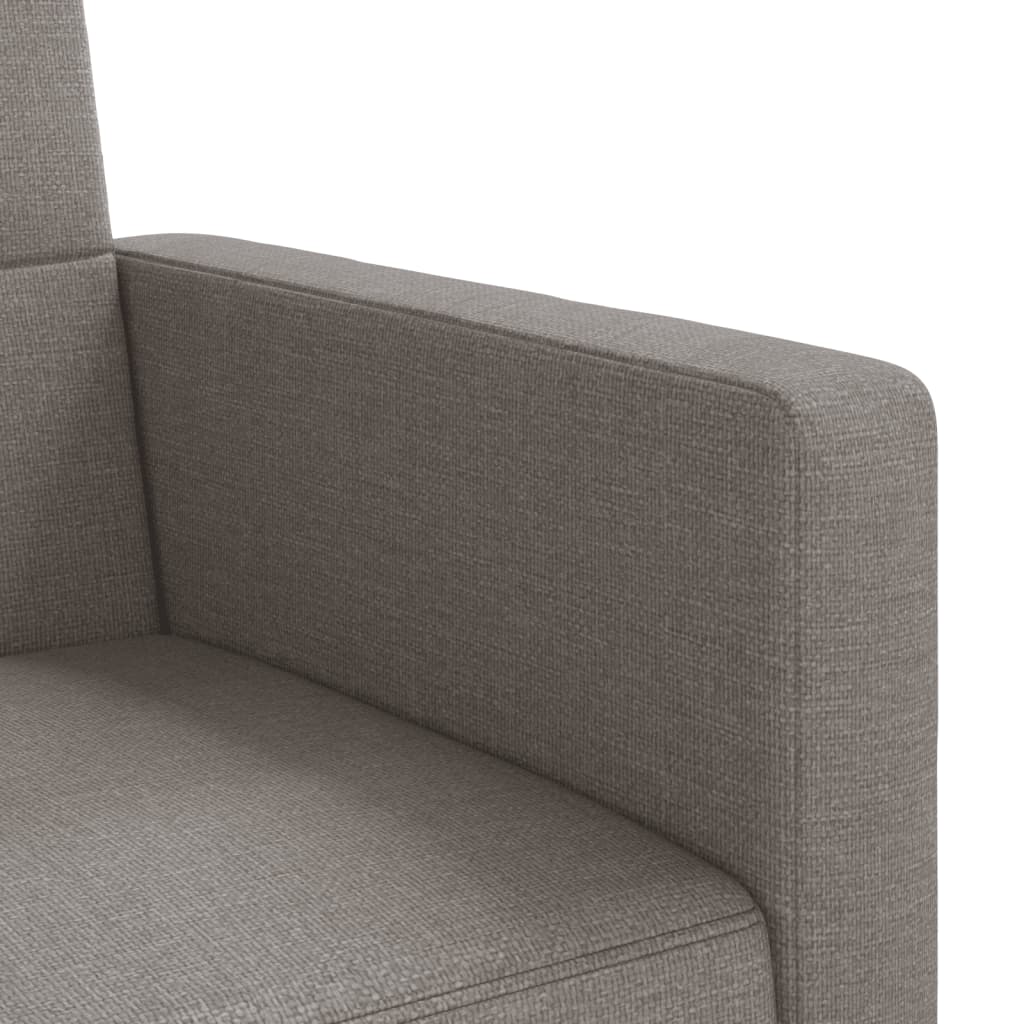 Sofá-cama com almofadões tecido cinzento-acastanhado