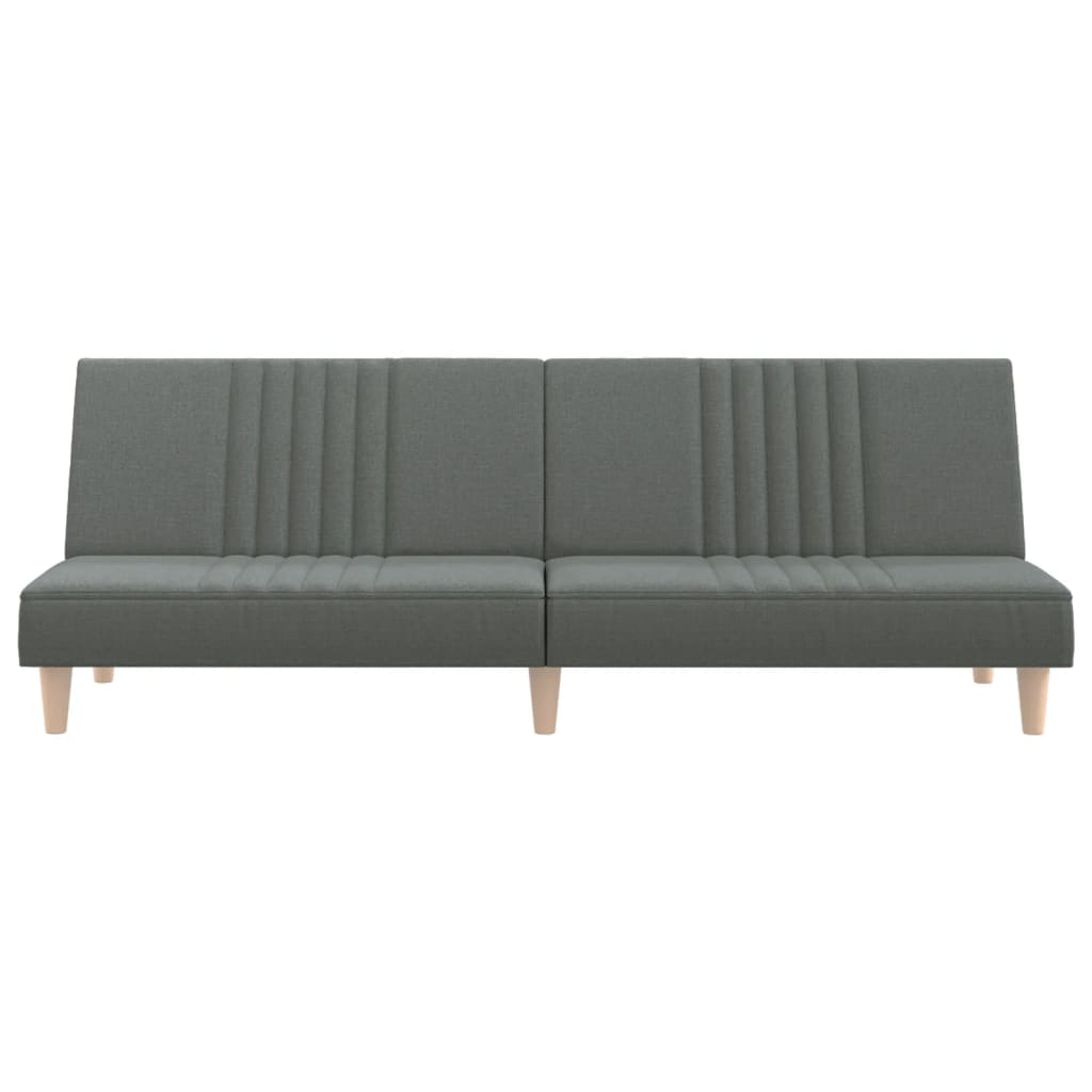 Sofá-cama tecido cinzento-escuro