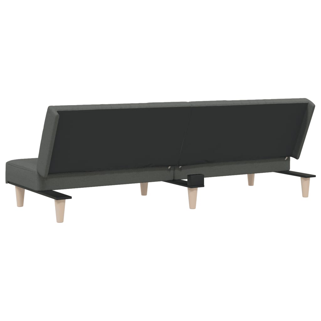 Sofá-cama tecido cinzento-escuro