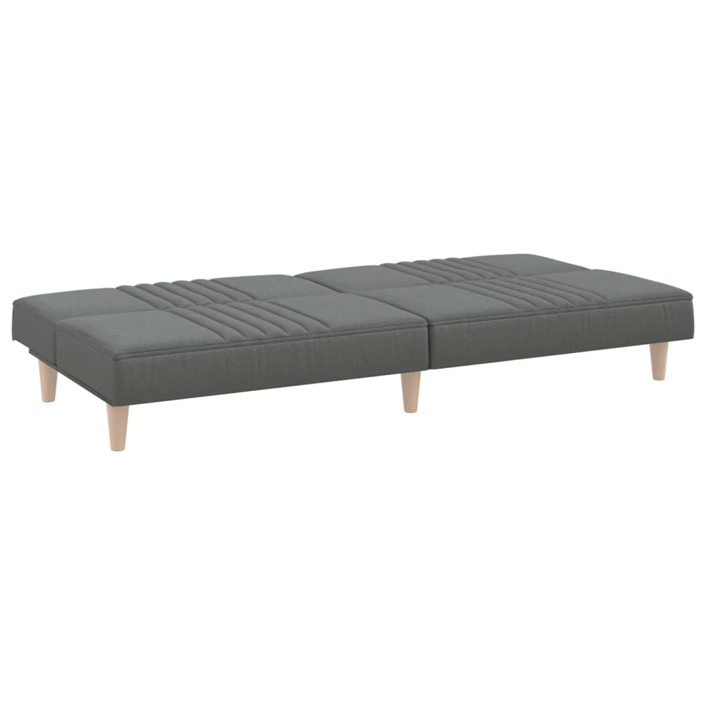 Sofá-cama tecido cinzento-escuro