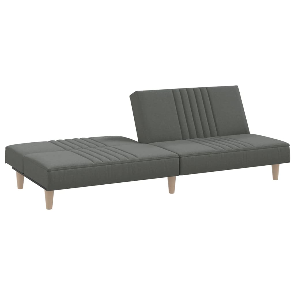 Sofá-cama tecido cinzento-escuro