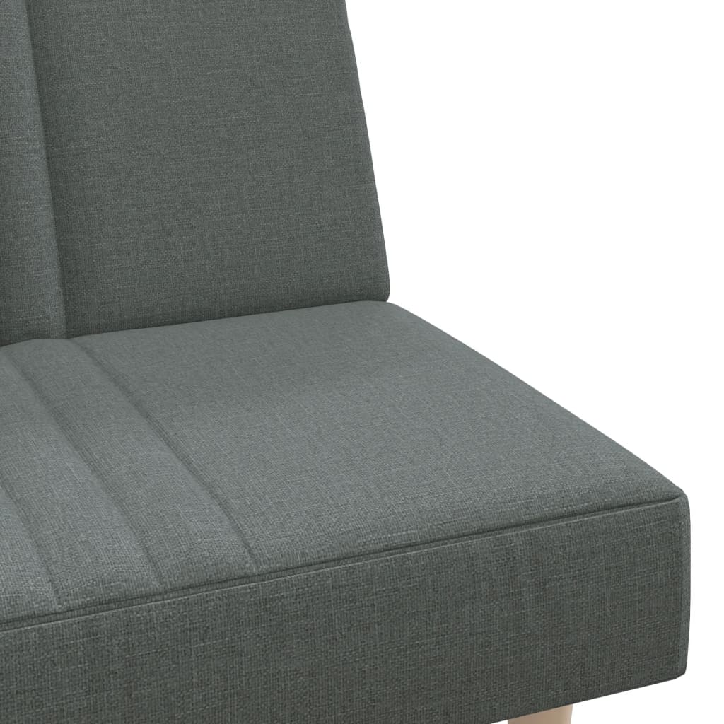 Sofá-cama tecido cinzento-escuro