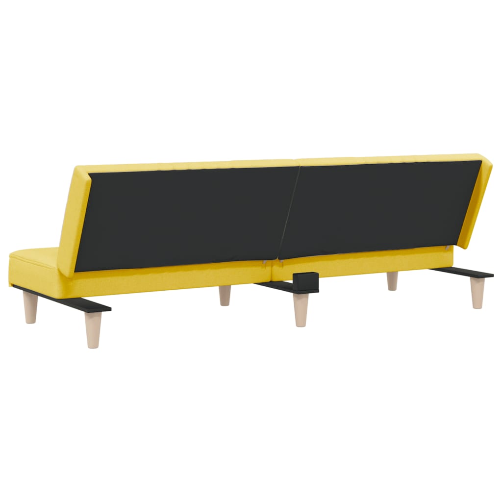 Sofá-cama tecido amarelo-claro