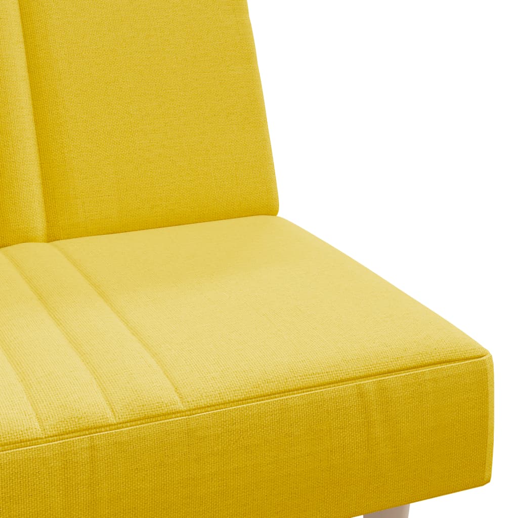 Sofá-cama tecido amarelo-claro