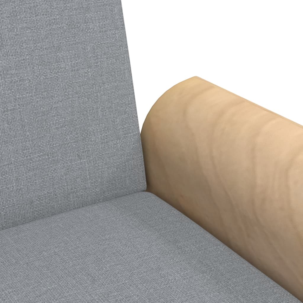 Sofa bed with armrests in light grey fabric