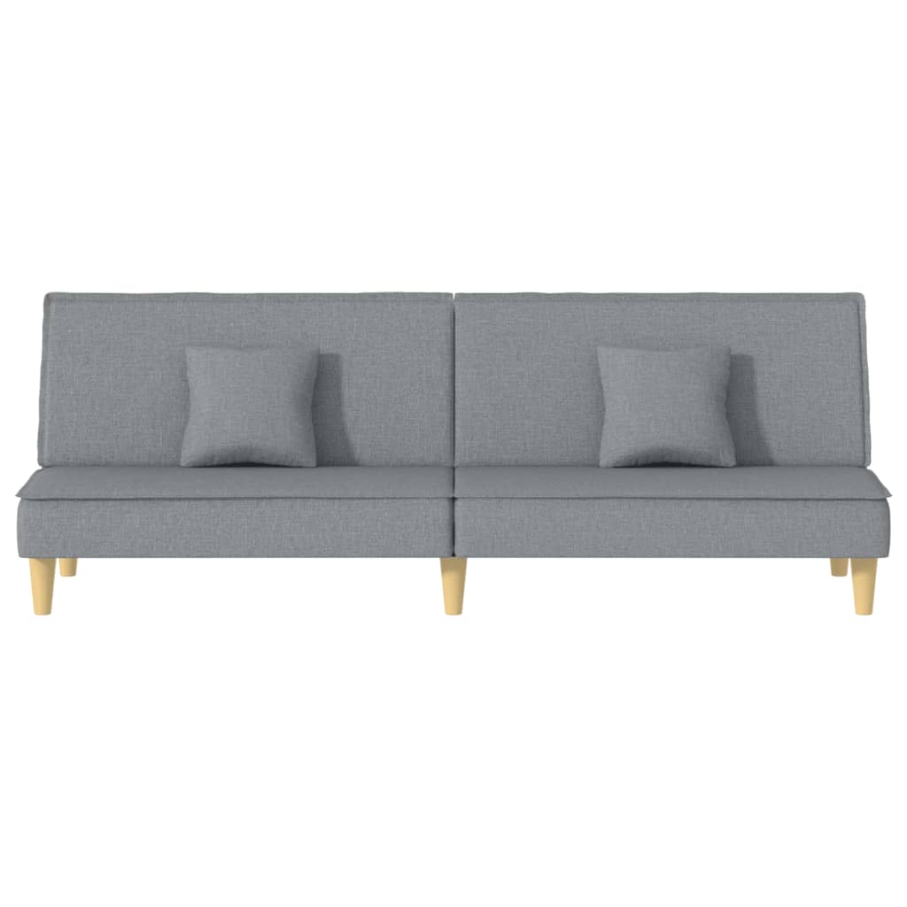 Sofá-cama tecido cinzento-claro