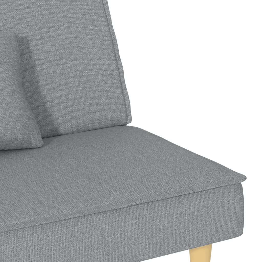 Sofá-cama tecido cinzento-claro