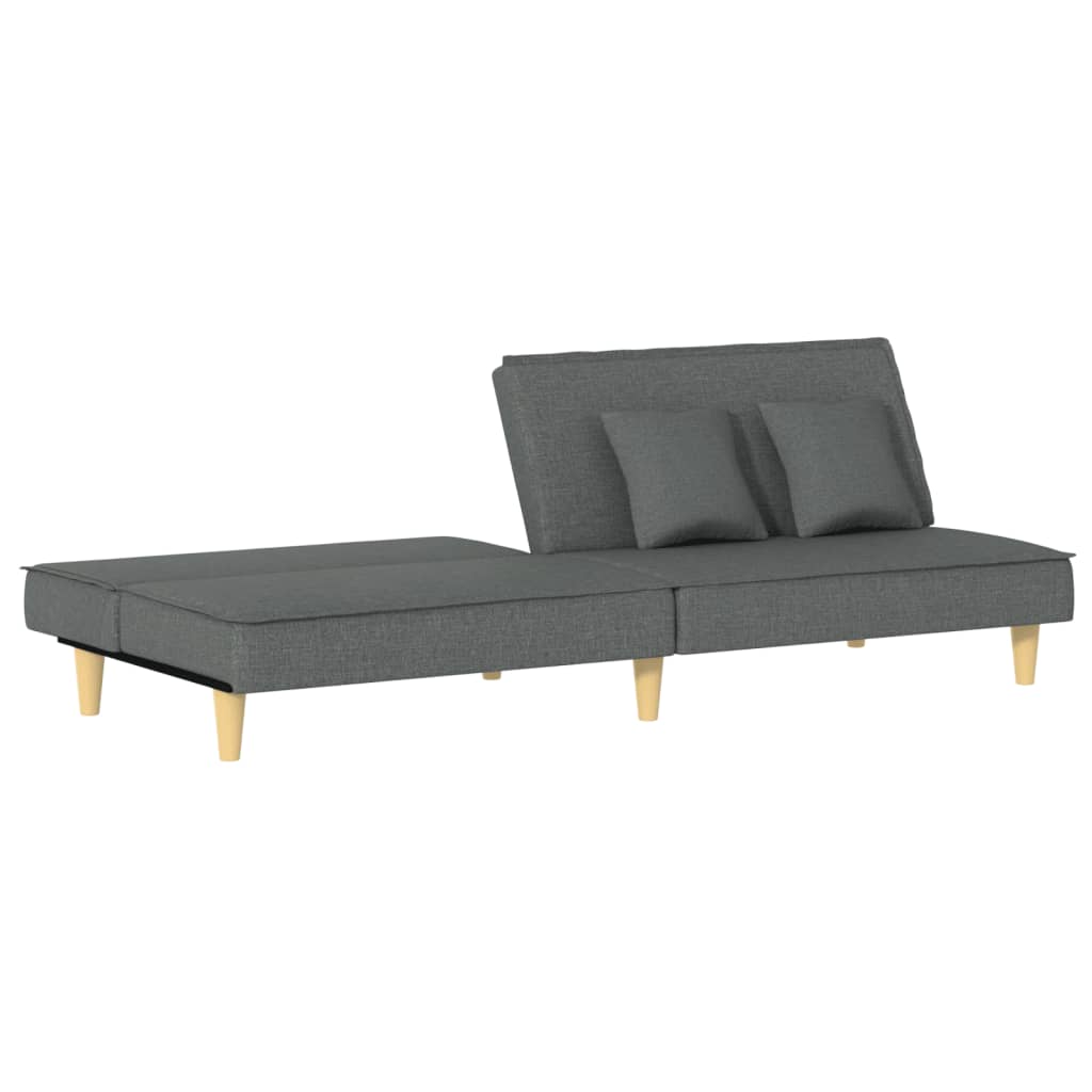 Sofá-cama tecido cinzento-escuro