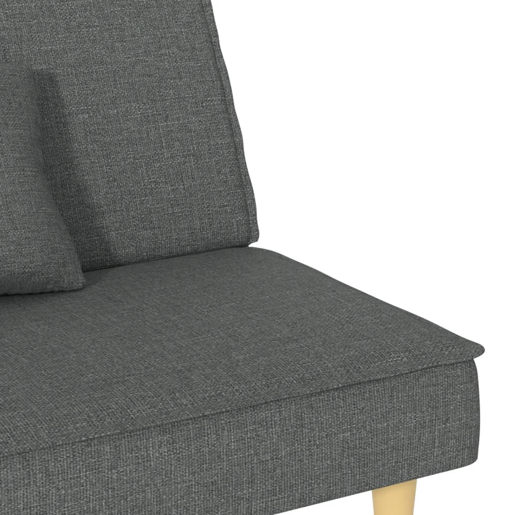 Sofá-cama tecido cinzento-escuro