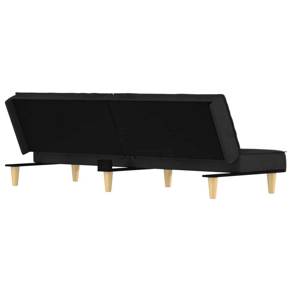 Sofá-cama tecido preto