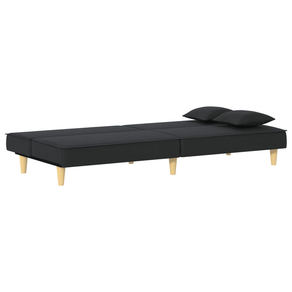 Sofá-cama tecido preto