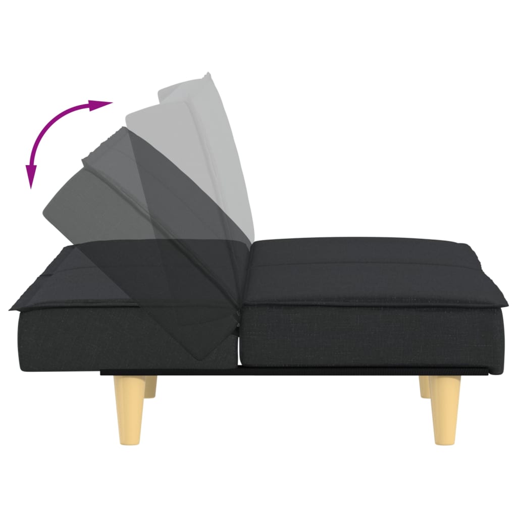 Sofá-cama tecido preto