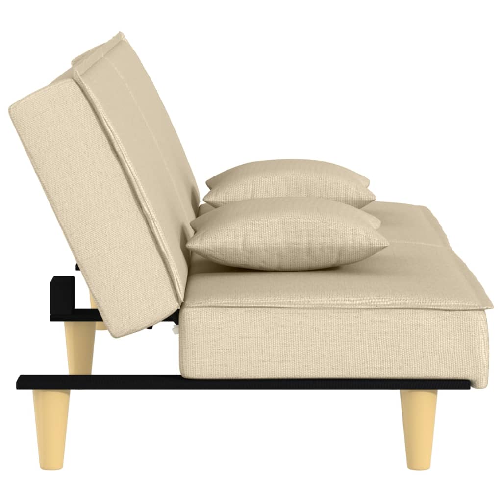Sofá-cama tecido creme