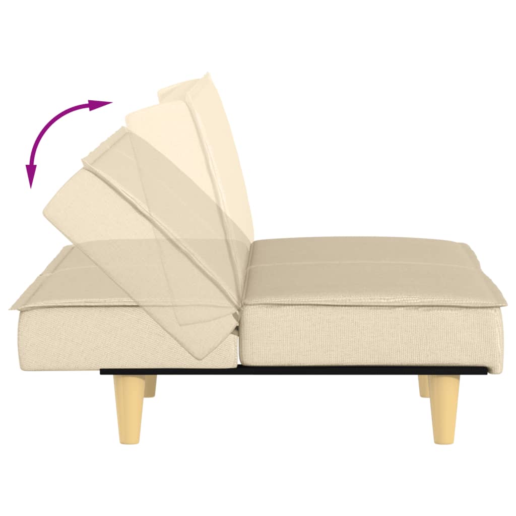 Sofá-cama tecido creme