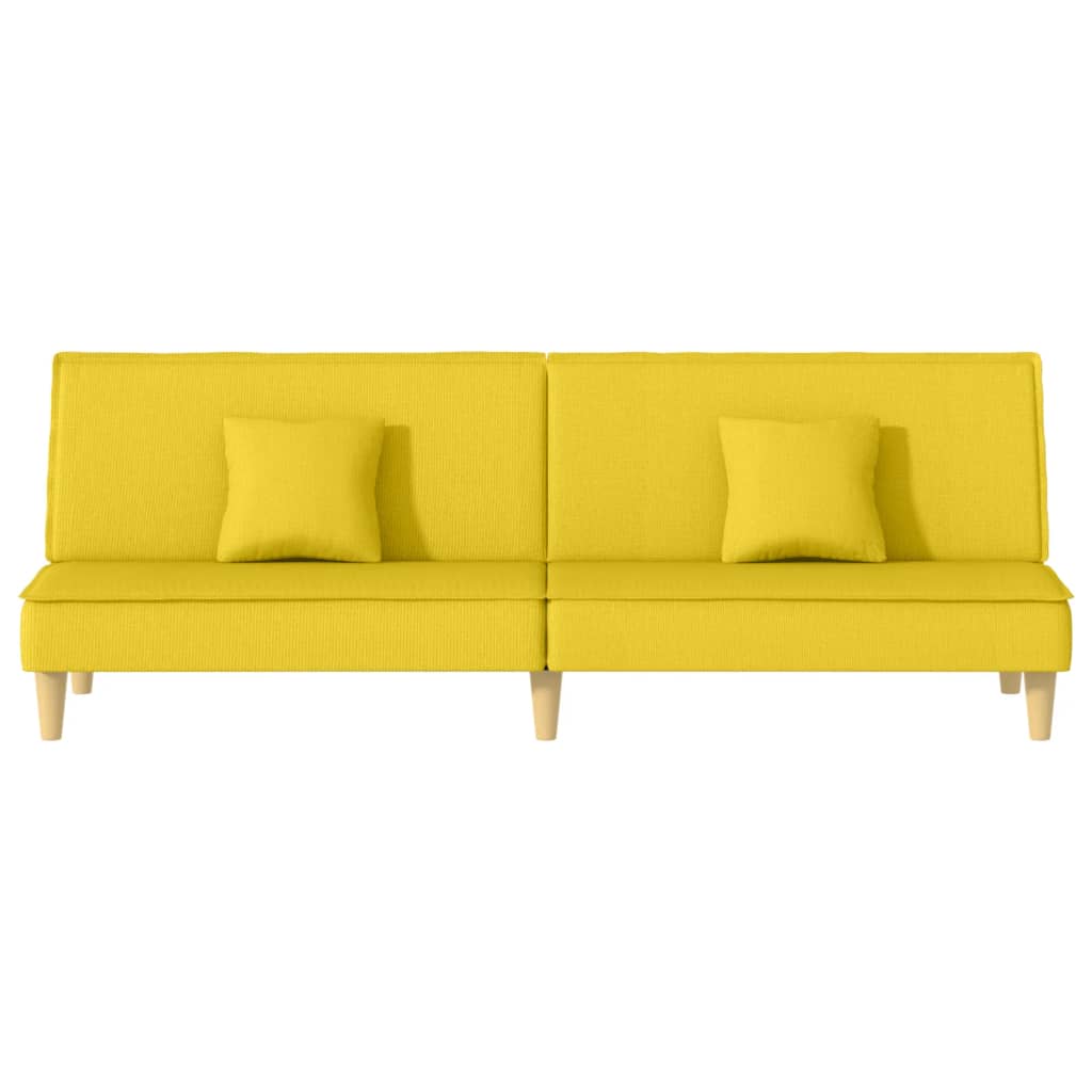 Sofá-cama tecido amarelo-claro