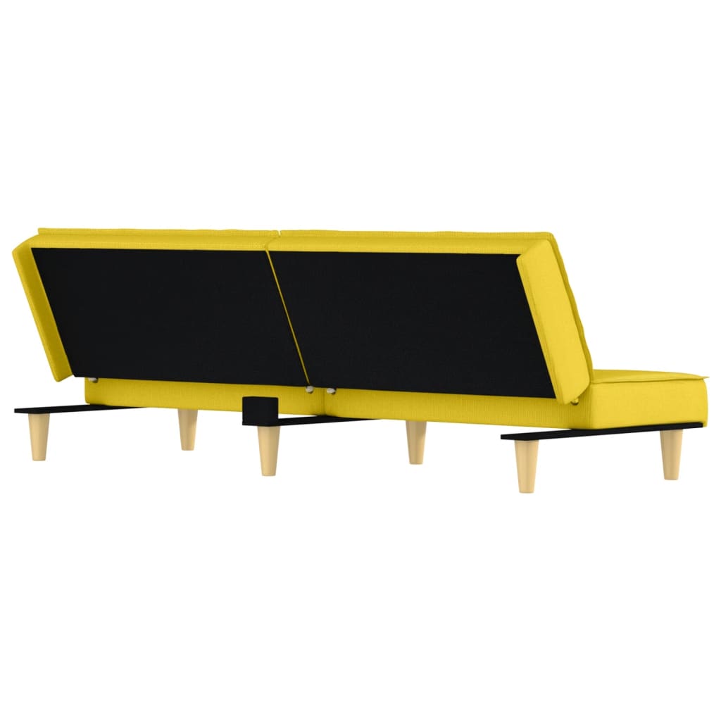 Sofá-cama tecido amarelo-claro