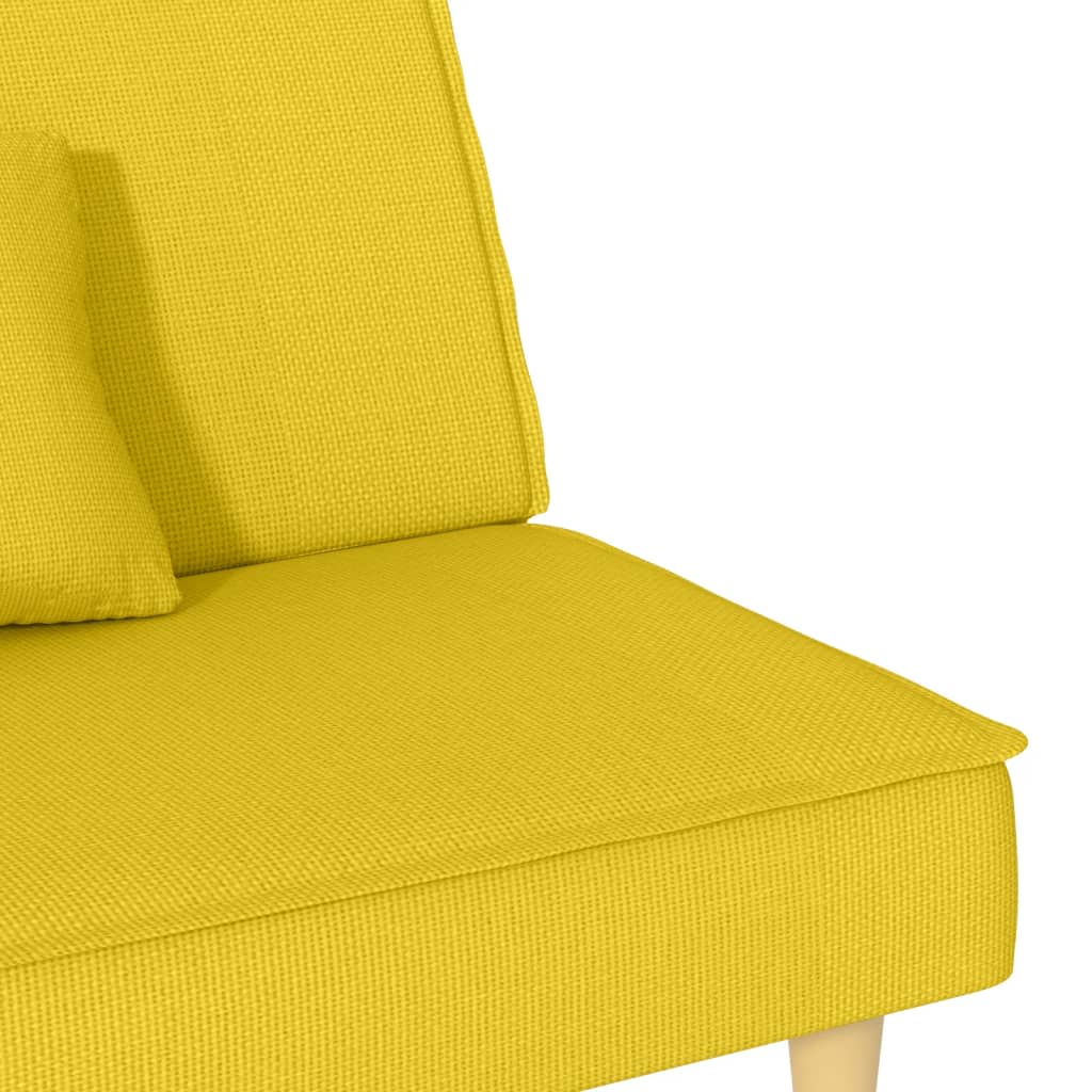 Sofá-cama tecido amarelo-claro