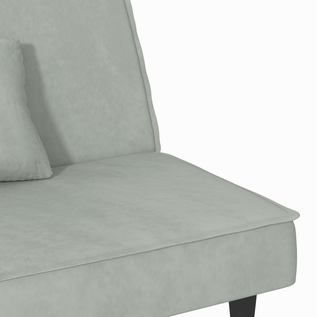 Sofá-cama veludo cinzento-claro