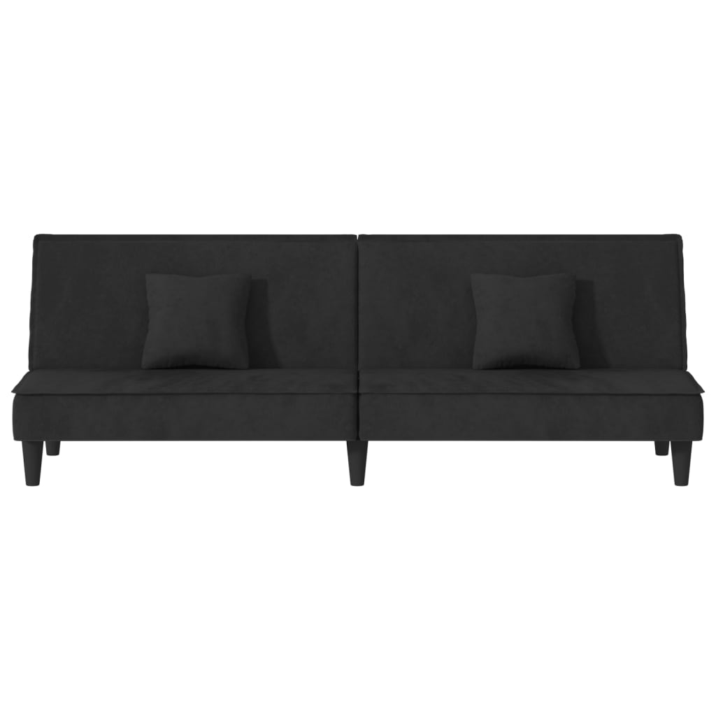 Sofá-cama veludo preto