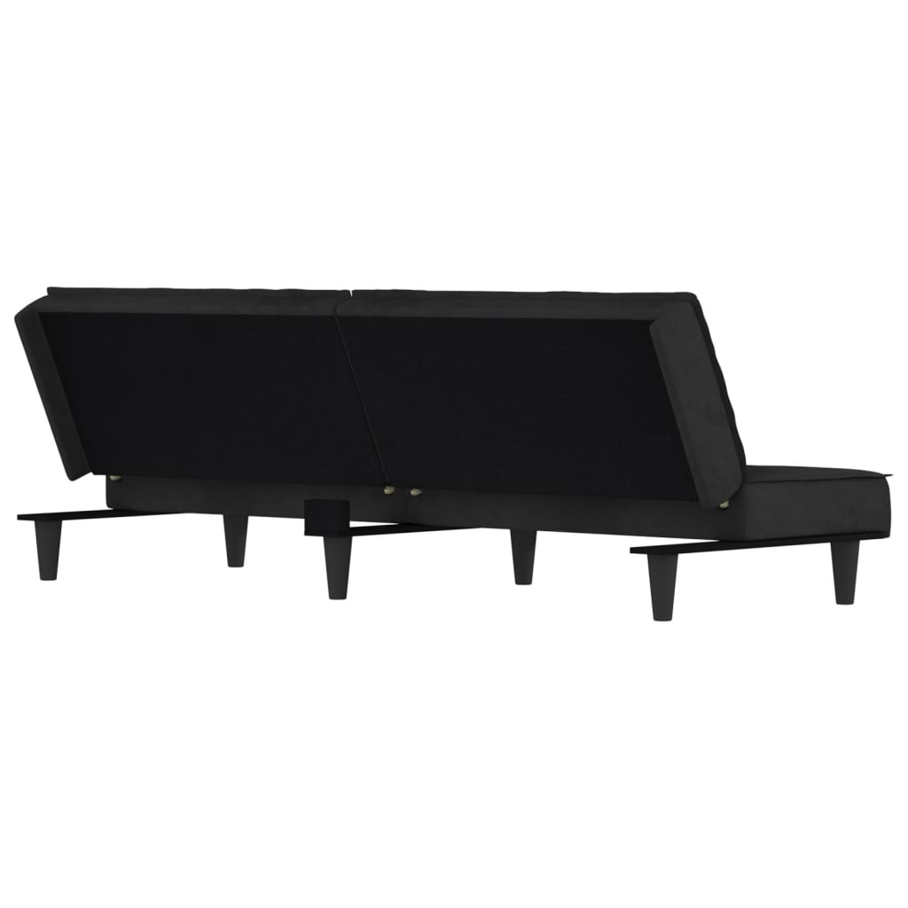 Sofá-cama veludo preto