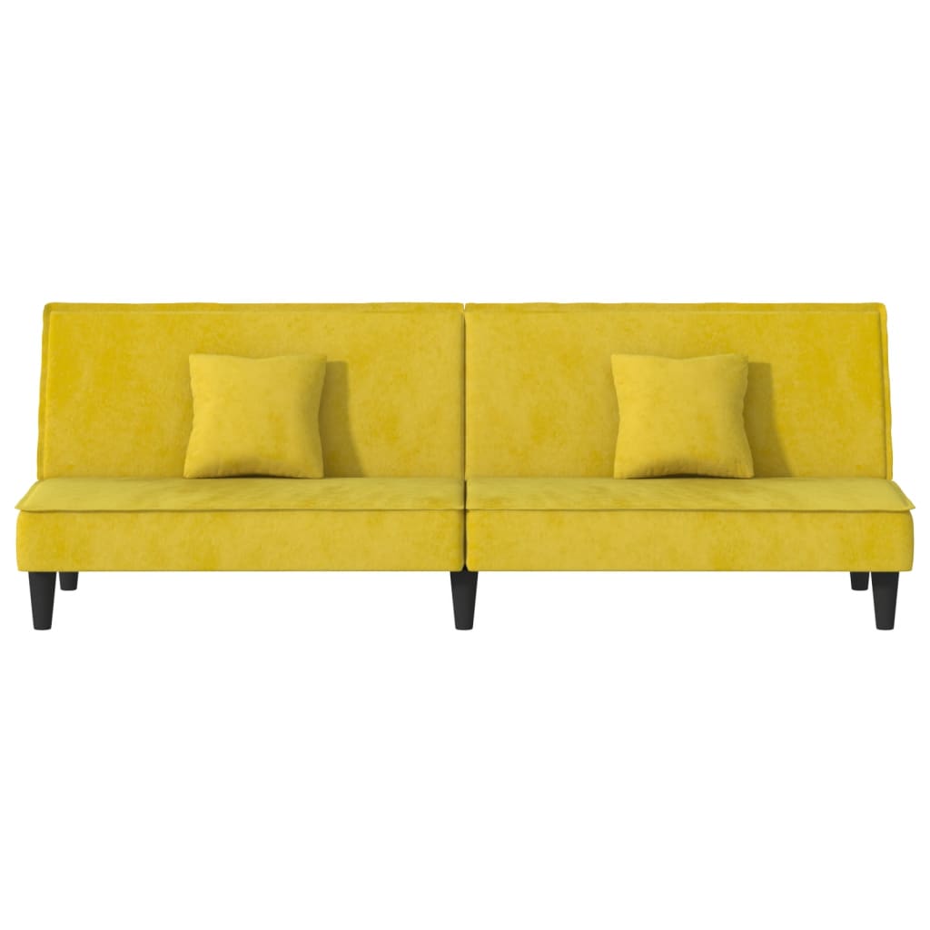Sofá-cama veludo amarelo