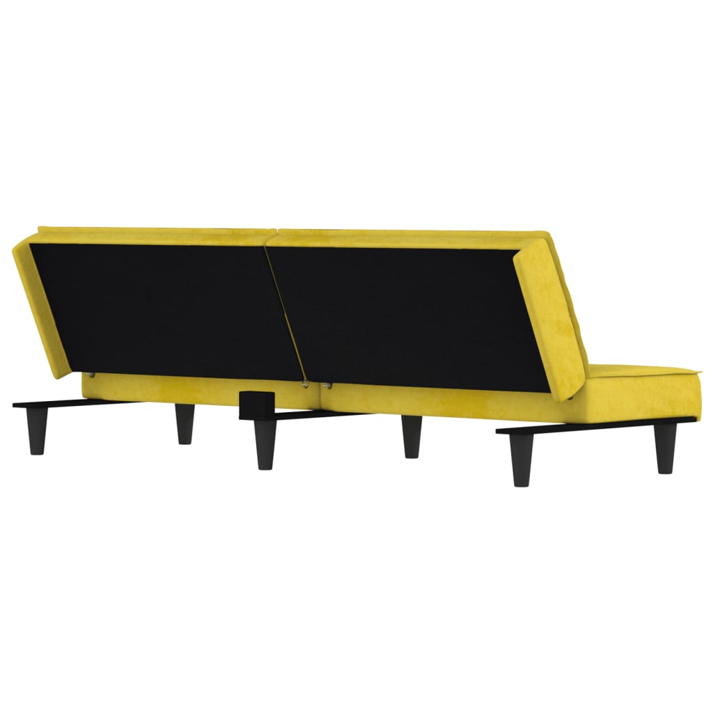Sofá-cama veludo amarelo