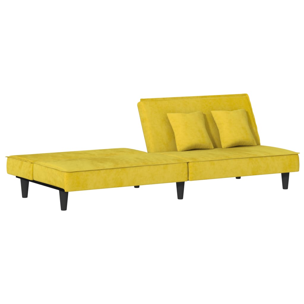 Sofá-cama veludo amarelo
