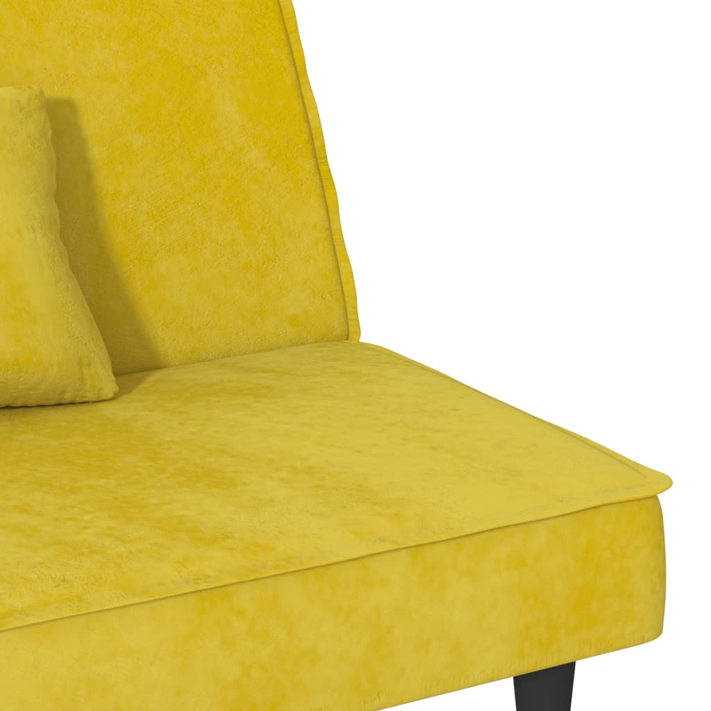 Sofá-cama veludo amarelo