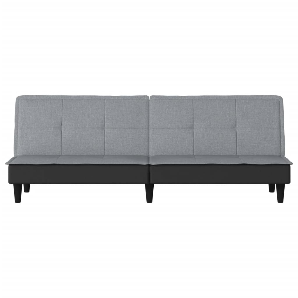 Sofá-cama tecido cinzento-claro