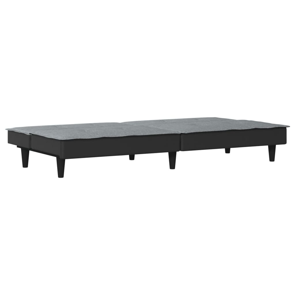Sofá-cama tecido cinzento-claro